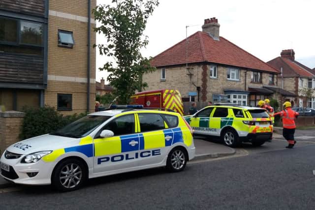 Police and emergency services at the scene where Heidi Chalkley died. Picture: SWNS