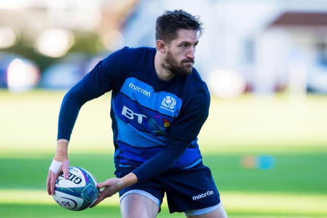 Edinburgh scrum-half Henry Pyrgos is put through his paces at Scotlands training camp in St Andrews yesterday as the squad prepares for the upcoming autumn Tests.