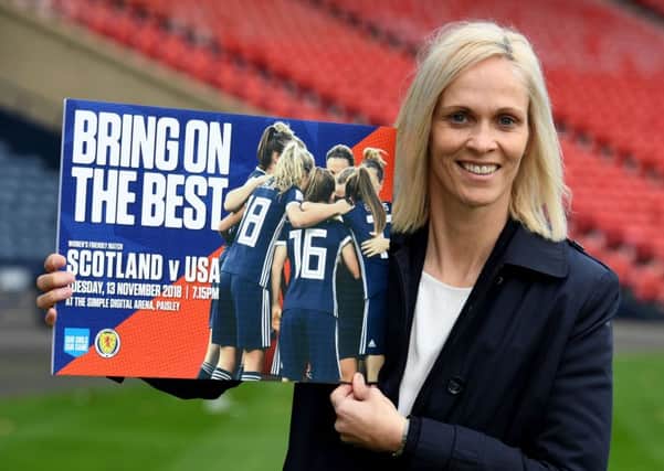 Scotland Women's head coach Shelley Kerr announces the November friendly with the USA. Picture: Alan Harvey/SNS