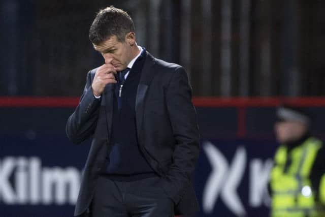 Jim McIntyre feels the strain on the touchline. Picture: SNS Group