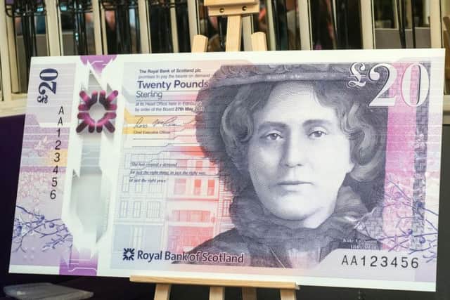 The new 20 Scottish bank note features the portrait of Glasgow entrepreneur, Kate Cranston