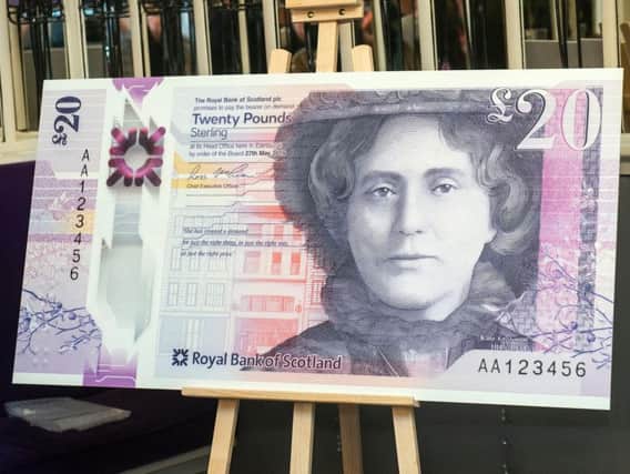 The new 20 Scottish bank note features the portrait of Glasgow entrepreneur, Kate Cranston
