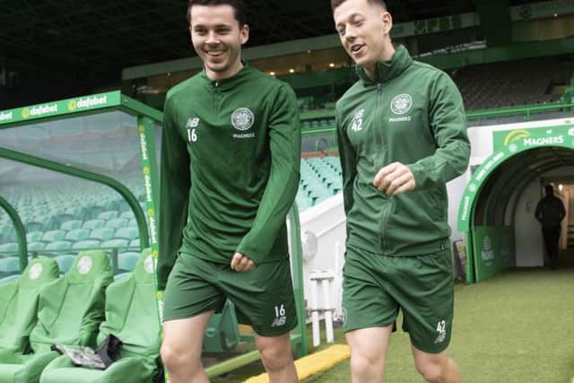 Lewis Morgan and Callum McGregor (right) could both start against RB Leipzig. Picture: SNS Group
