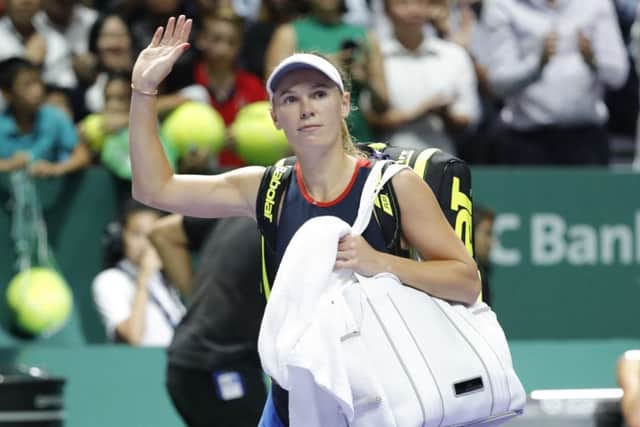 Caroline Wozniacki of Denmark lost to Elina Svitolina at the WTA Finals in Singapore. Picture: Vincent Thian/AP
