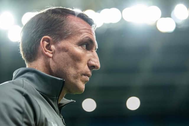 Brendan Rodgers looks on grimly as Celtic lose another two players to injury in Leipzig. Picture: AFP/Getty Images