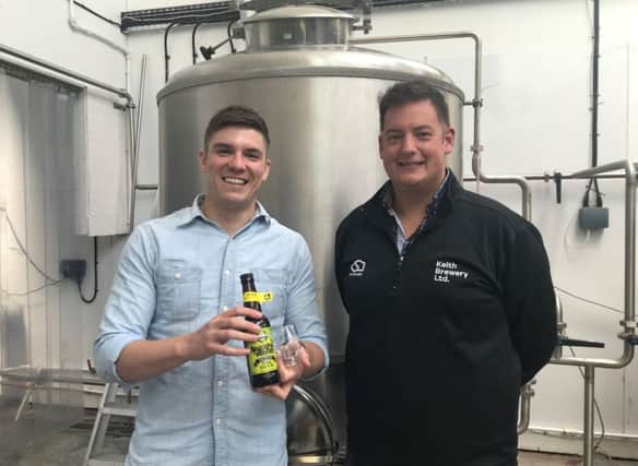 James Buchan with Andrew Chapman, director of sales and marketing at the Keith Brewery. Picture: Contributed