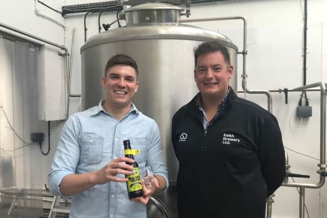 James Buchan with Andrew Chapman, director of sales and marketing at the Keith Brewery. Picture: Contributed