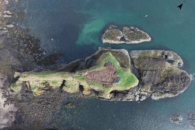 Dunnicaer sea stack near Stonehaven was home to a Pictish fort  - and the earliest known carved symbol stones. PIC: Contributed.