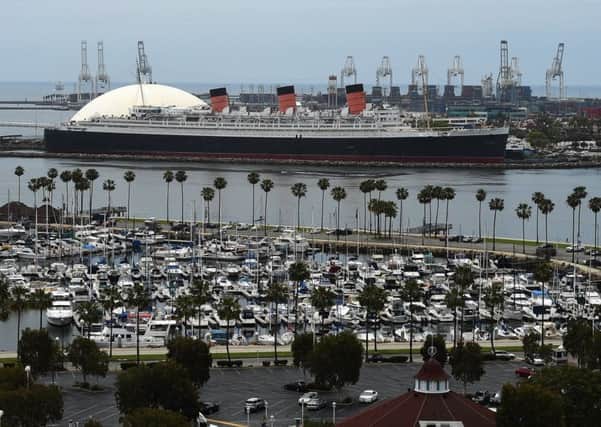The 77,000-ton Queen Mary has been a permanently moored attraction in the city of Long Beach since 1967, but is in urgent need of costly repairs. Photograph: Kevork Djansezian/Getty Images