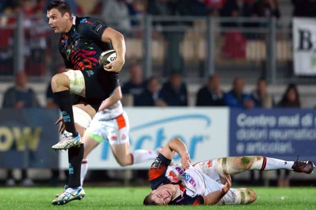 David Sisi of Zebre runs in to score his try. Picture: Matteo Ciambelli/INPHO/REX/Shutterstock