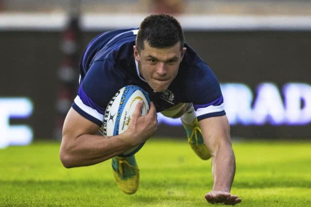 Blair Kinghorn scores for Scotland against Argentina