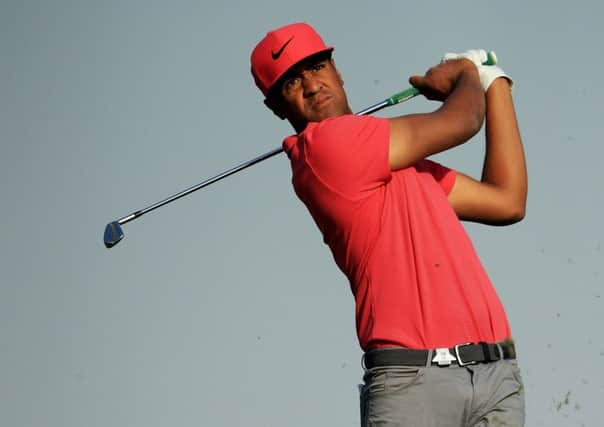 Tony Finau plays his second shot on the 15th hole during the third round of the WGC - HSBC Champions in Shanghai. Picture: Andrew Redington/Getty Images