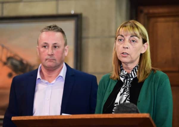 Stuart and Linda Allan hold a press conference at Glasgow University Chapel to speak about the death of their daughter. 
Picture: John Devlin