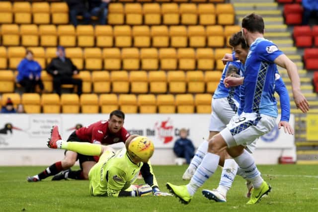 St Johnstone's Matty Kennedy doubles the lead for his side. Picture: Rob Casey/SNS