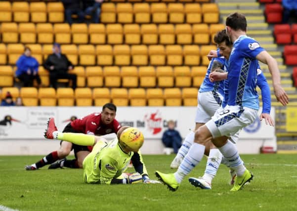 St Johnstone's Matty Kennedy doubles the lead for his side. Picture: Rob Casey/SNS