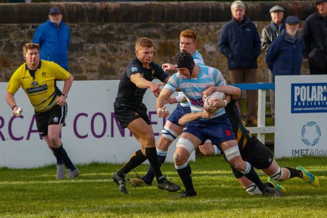 Edinburgh Accies are thwarted by Currie at Raeburn Place. Picture: Scott Louden