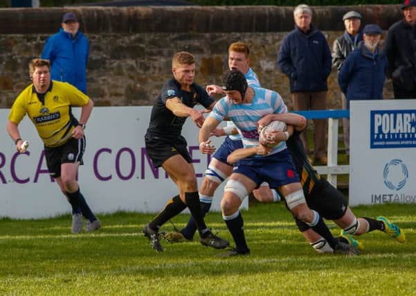 Edinburgh Accies are thwarted by Currie at Raeburn Place. Picture: Scott Louden