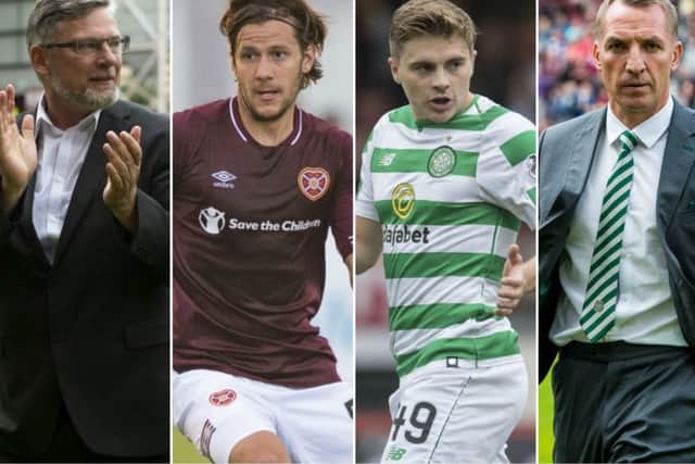 Hearts take on Celtic for a place in the Betfred Cup final. Pictures: SNS Group