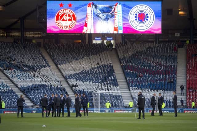 Aberdeen take on Rangers in the second Betfred Cup semi-final. Picture: PA