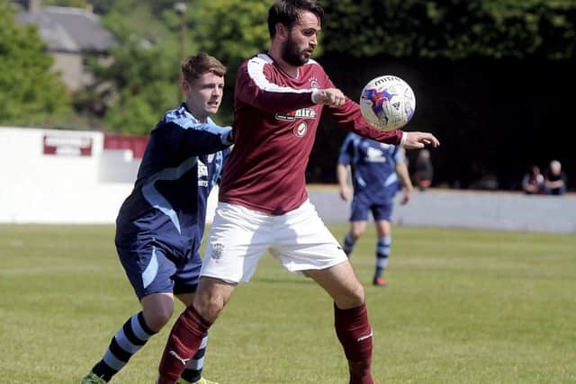 Tommy Coyne hit a hat-trick as Linlithgow Rose went top of the table (pic: Michael Gillen)