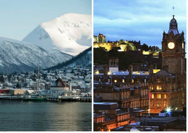 Scotland is set to be colder than parts of Norway (left) tonight. Pictures: Pixabay