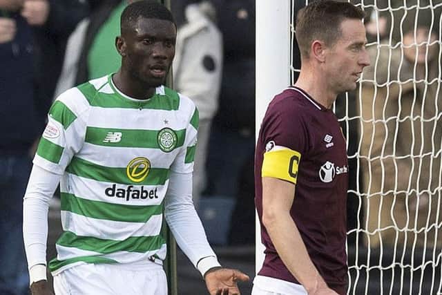 Steven MacLean and Eboue Kouassi clashed during the first half at BT Murrayfield