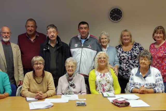 Bute Kidney Patients Support Group. From Left to Right, front row: Flora Lappin, Jean McMillan, Ann Polea, Helen McLachlan, Irene Wilson. From Left to Right back row: Brian Balmain, Hamish Kirk, Allan McFarlane, Gary Lappin, Maureen MacDonald, Shirley McFarlane & Sharon Cole