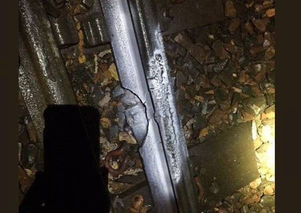 A picture of the broken rail. Picture: ScotRail