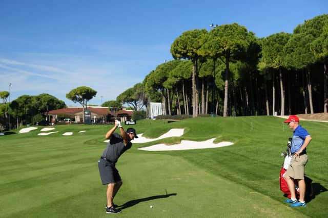 Padraig Harrington plays a practice round ahead of the Turkish Airlines Open.  Picture: Warren Little/Getty Images