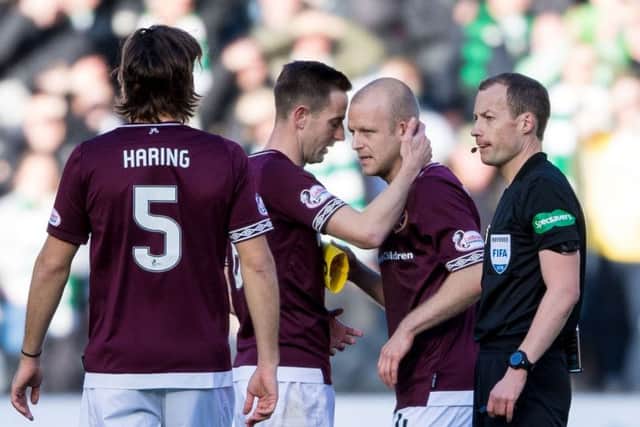 Hearts' Steven Naismith, right, is out injured while Steven MacLean faces SFA disciplinary action. Picture: SNS