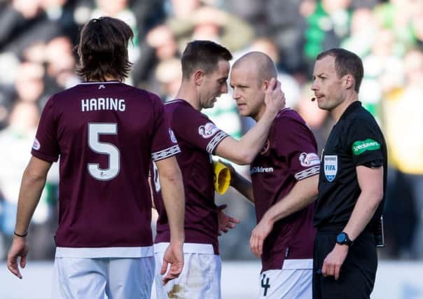 Hearts' Steven Naismith, right, is out injured while Steven MacLean faces SFA disciplinary action. Picture: SNS