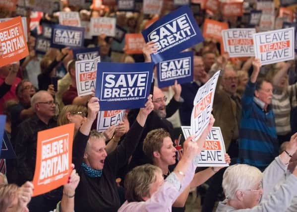 Protesters from the Leave means Leave group want a "clean, swift exit" from the EU (Picture: Matt Cardy/Getty Images)