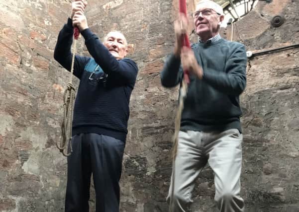 St Nicholas Buccleuch Parish Church bell ringers Jimmy Lindsay (on the left) and John Wilson (right). Both are elders in the congregation.
