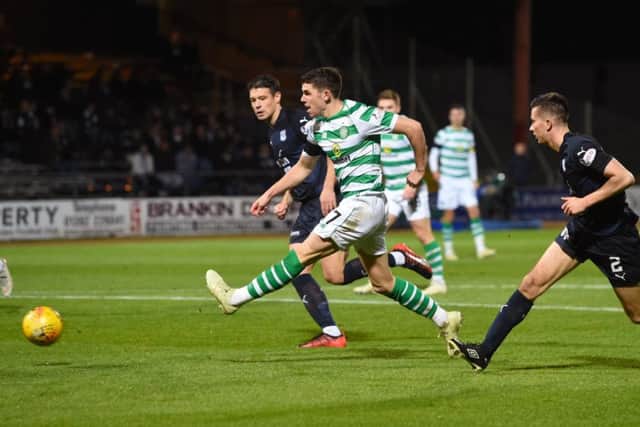 Celtic's Ryan Christie makes it 5-0 against Dundee. Picture: