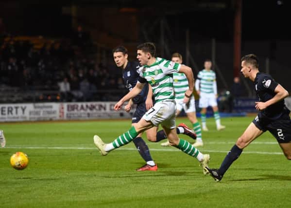 Celtic's Ryan Christie makes it 5-0 against Dundee. Picture: