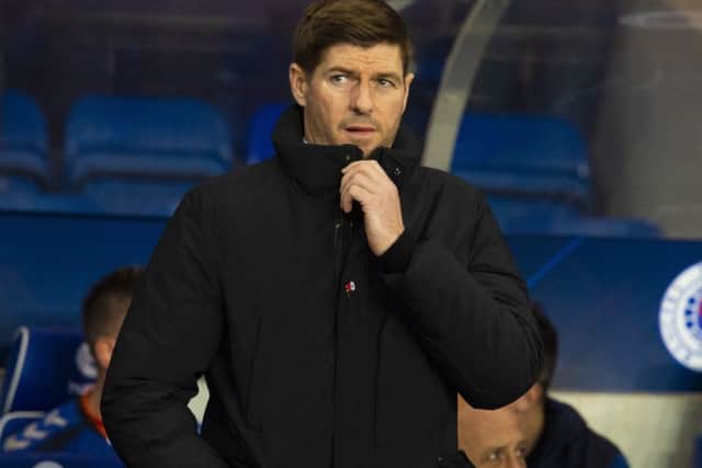 Rangers manager Steven Gerrard in the Ibrox dugout. Picture: Alan Harvey/SNS