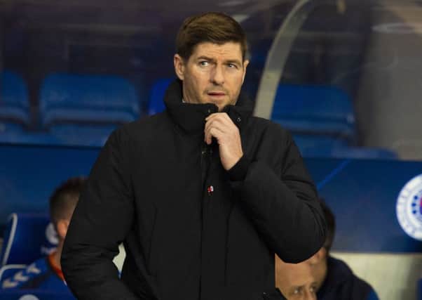 Rangers manager Steven Gerrard in the Ibrox dugout. Picture: Alan Harvey/SNS