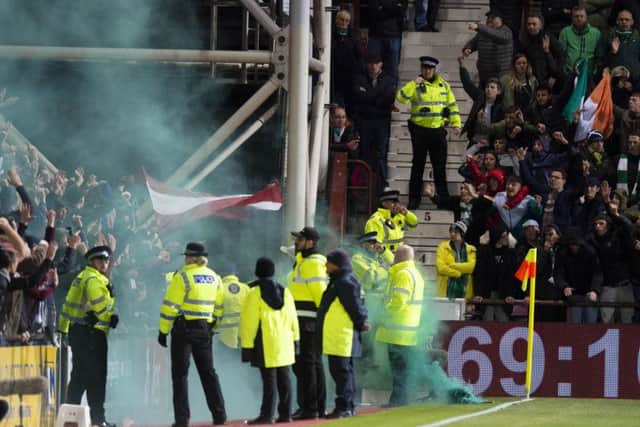 Hearts and Hibs fans have both been condemned for their behaviour in the Edinburgh derby. Picture: SNS
