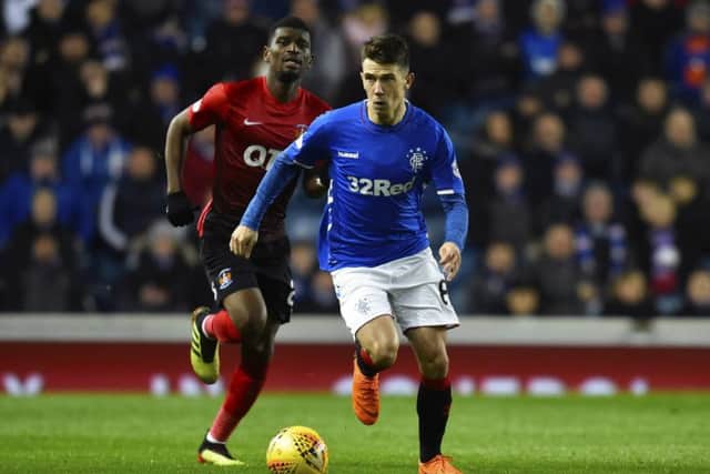 Ryan Jack in action for Rangers during the 1-1 draw at home to Kilmarnock in the Premiership. Picture: Rob Casey/SNS