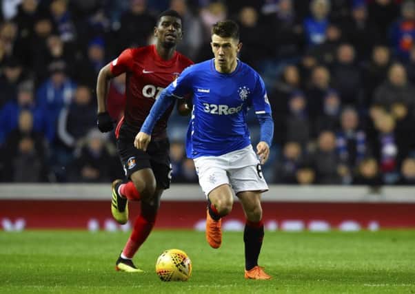 Ryan Jack in action for Rangers during the 1-1 draw at home to Kilmarnock in the Premiership. Picture: Rob Casey/SNS
