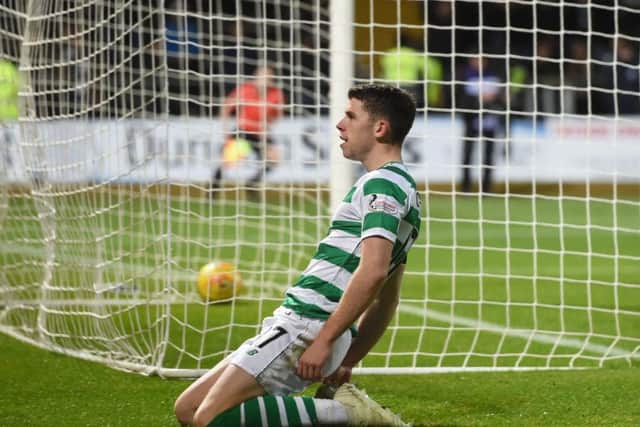 Ryan Christie celebrates after wrapping up the scoring in Celtic's 5-0 rout of Dundee. Picture: Craig Foy/SNS