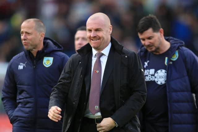 Sean Dyche, centre, could soon be assisted by former Rangers boss Mark Warburton. Picture: PA