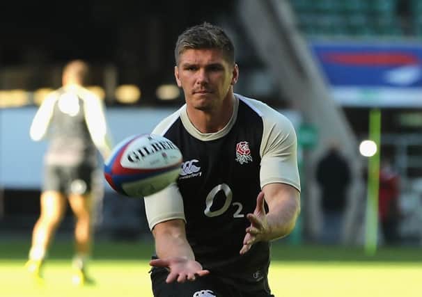 Owen Farrell  will be sharing captaincy duties with Dylan Hartley for England against South Africa today. Picture: Getty.