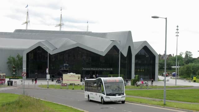 The 100 service connects the Riverside Museum with Kelvingrove, the SEC and the city centre. Picture: Garelochhead Coaches