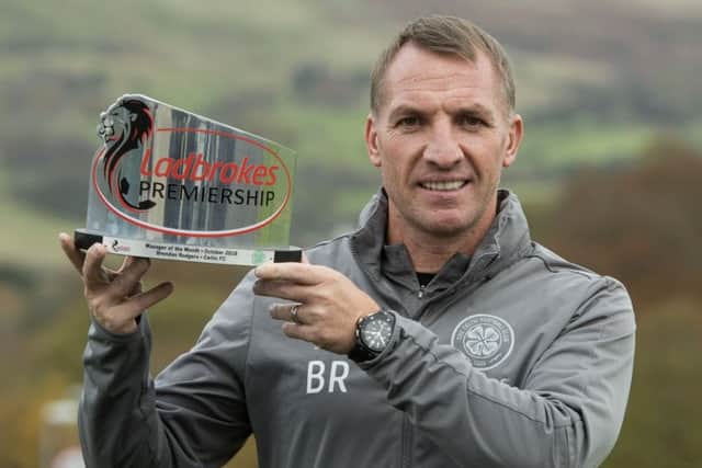 Celtic manager Brendan Rodgers wins the Ladbrokes Premiership Manager of the Month for October. Picture: SNS