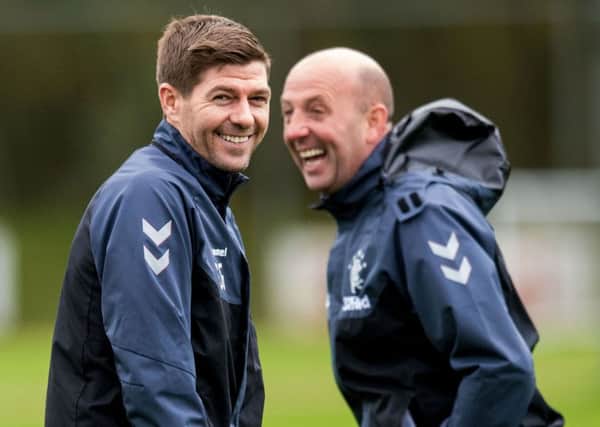 Rangers manager Steven Gerrard and assistant Gary McAllister. Picture: Ross Parker/SNS
