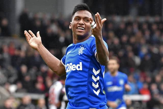 Rangers' Alfredo Morelos celebrates his goal. Picture: SNS