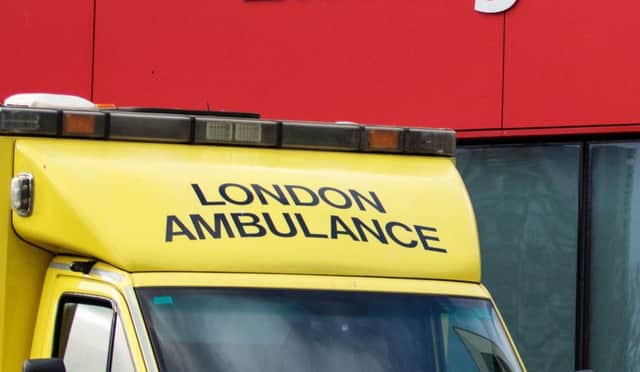 A London Ambulance Service vehicle was taken off the road for repairs after the incident. File photo: Getty Images