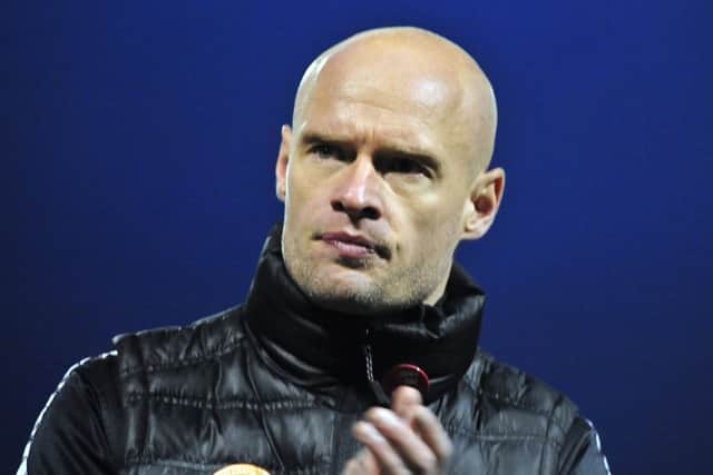 Brown Ferguson's last game was a 2-0 defeat to Stranraer. Picture Alan Murray