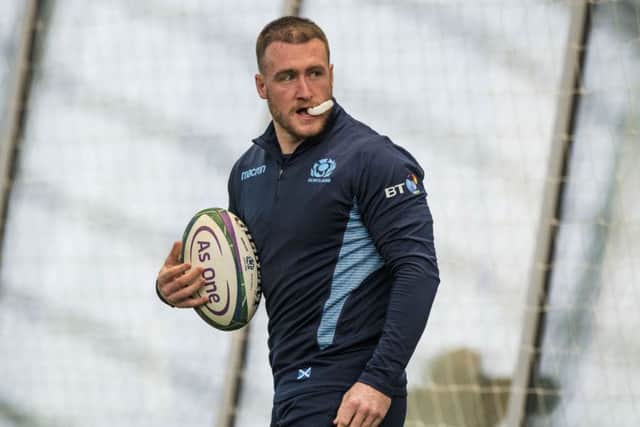 Glasgow and Scotland full-back Stuart Hogg has been training without contact ahead of Saturdays Test against Fiji at BT Murrayfield. Picture: Gary Hutchison/SNS/SRU